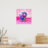 Kissy Moo 18x18 Poster (Küche)