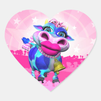 Kissy Moo Heart Stickers