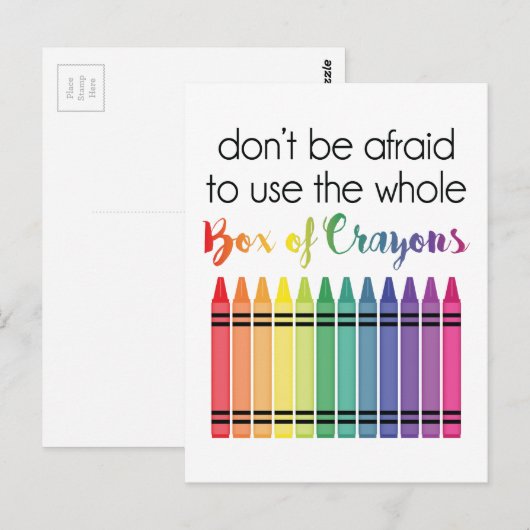 Kiste Crayons Postkarte (Vorne/Hinten)