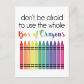Kiste Crayons Postkarte (Vorderseite)