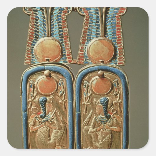 Kiste in Form eines Doppelkönigs Quadratischer Aufkleber (Vorderseite)