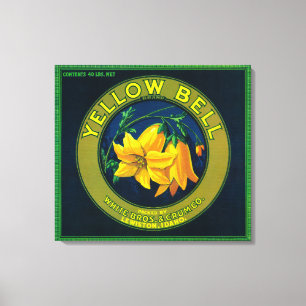 Kiste LabelLewiston, Identifikation gelber Bell Leinwanddruck