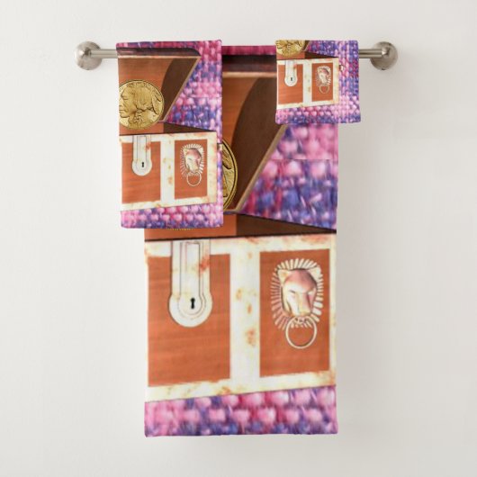 Kiste Pink Kariert Badezimmer Handtuch Set (Insitu)
