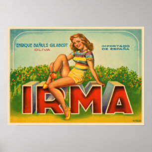 Kisten-Aufkleber-Druck von Spanien mit alter Poster