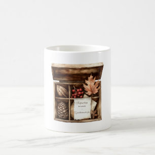 Kisten Beeren Blätter Zapfen Schätze Kaffeetasse