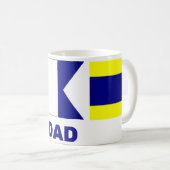 Kisten-Tasse der Signal-Flaggen-(Vater) Kaffeetasse (VorderseiteRechts)