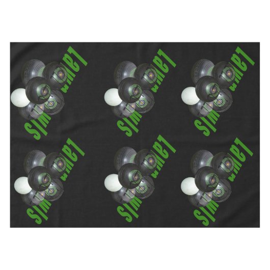 Kisten und Logos für schwarze Rasen, Tischdecke (Vorderseite (Horizontal))