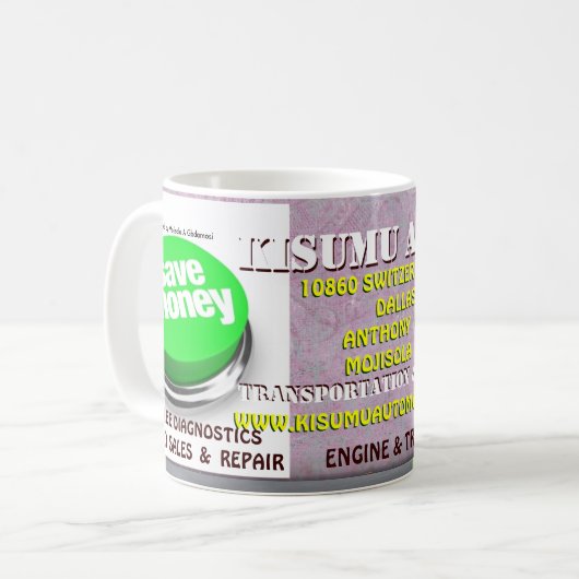 KISUMU AUTOMOBILTasse DURCH MOJISOLA A GBADAMOSI Kaffeetasse (Vorderseite Links)