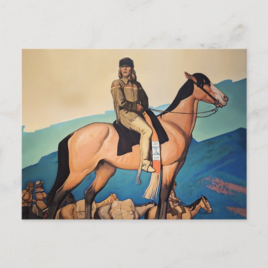 Kit Carson mit Mountain Men von Maynard Dixon Postkarte (Vorderseite)