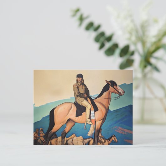 Kit Carson with Mountain Men von Maynard Dixon Postkarte (Stehend Vorderseite)