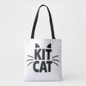 Kit Cat Typografische Tragetasche Tasche (Vorderseite)