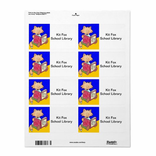 Kit Fox Library Book Labels (Vorne)