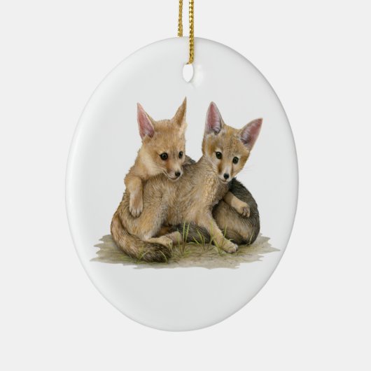 Kit Foxes Keramik Ornament (Rechts)
