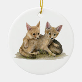 Kit Foxes Keramik Ornament