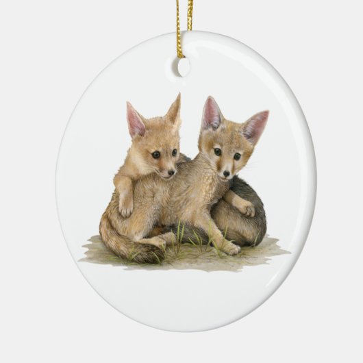 Kit Foxes Keramik Ornament (Links)