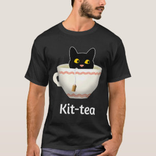 Kit Tea Cat , Niedliche Black Cat Kitty in Kittea T-Shirt