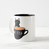 KIT-TEA SCHWARZE KATZE ZWEIFARBIGE TASSE (Vorderseite Links)