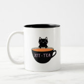 KIT-TEA SCHWARZE KATZE ZWEIFARBIGE TASSE (Links)