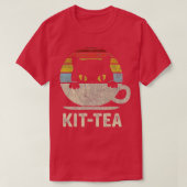Kit Tee Black Kitty Cat Tea Lover Geschenk (Design vorne)