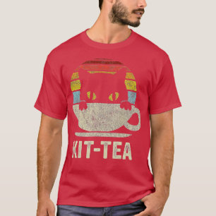 Kit Tee Black Kitty Cat Tea Lover Geschenk