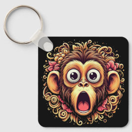 "Kit the Shocked Monkey" Aluminum Keychain Schlüsselanhänger