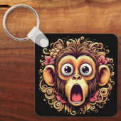 "Kit the Shocked Monkey" Aluminum Keychain Schlüsselanhänger (Vorderseite)