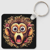 "Kit the Shocked Monkey" Aluminum Keychain Schlüsselanhänger (Rückseite)