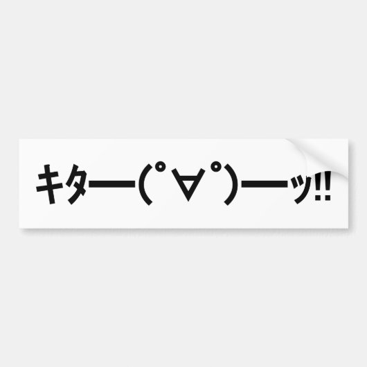 KITA! Emoticon キ ━ ━ (゜ ゜ タ) ━━━! Japanisch Kaomoj Autoaufkleber (Vorne)