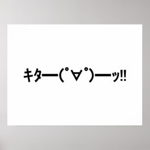KITA! Emoticon キ ━ ━ (゜ ゜ タ) ━━━! Japanisch Kaomoj Poster