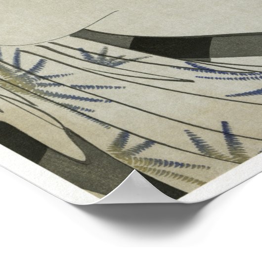 Kitagawa Utamoros "Weiblicher Wischschweiß" Poster (Ecke)