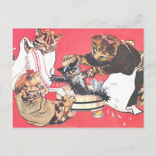 Kitazawa Rakuten nekono gyouzui 1914 Postkarte (Vorderseite)