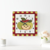 Kitchen Apple Clock Quadratische Wanduhr (Zuhause)