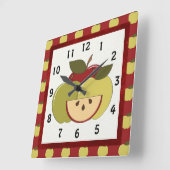 Kitchen Apple Clock Quadratische Wanduhr (Winkel)