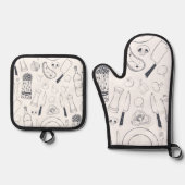 Kitchen Art Oven Mitt und Pot Holders Set (Vorderseite)