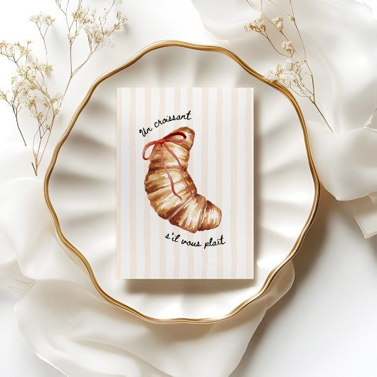 Kitchen Art Print Un Croissant S'il Vous Plaît Poster