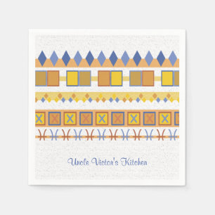 Kitchen Blue Symbols lebhaften Muster-Onkels Serviette