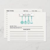 Kitchen Blue Utensitic Brautparty Recipe Cards Postkarte (Vorne/Hinten)