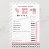 Kitchen Brautparty Game PRINIERT (Vorne/Hinten)