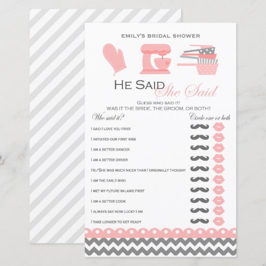 Kitchen Brautparty Game PRINIERT (Vorne/Hinten)