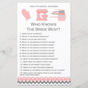 Kitchen Brautparty Game PRINIERT