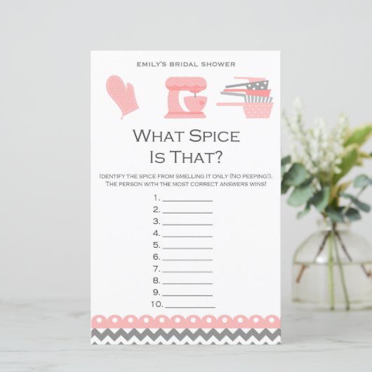 Kitchen Brautparty Game PRINIERT (Stehend Vorderseite)