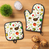 Kitchen Brautparty Geschenk Ofenhandschuh & Topflappen-Set (Oben Unten)