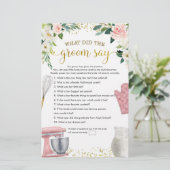 Kitchen Brautparty Was Groom Say Games sagt (Stehend Vorderseite)