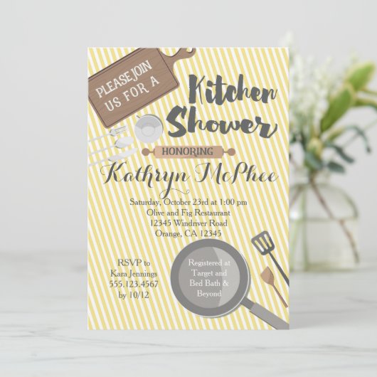 Kitchen Bridal Dusche Einladung (Stehend Vorderseite)