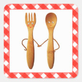 Kitchen Bridal Shower Quadratischer Aufkleber (Vorderseite)