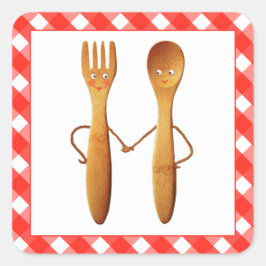 Kitchen Bridal Shower Quadratischer Aufkleber