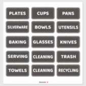 Kitchen Cabinet and Drawer Labels Large Print (Blatt)