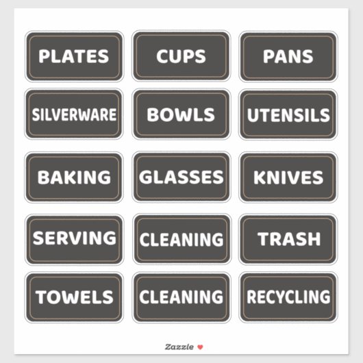 Kitchen Cabinet and Drawer Labels Large Print (Blatt)