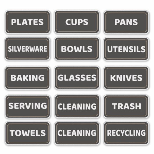 Kitchen Cabinet and Drawer Labels Large Print (Vorderseite)