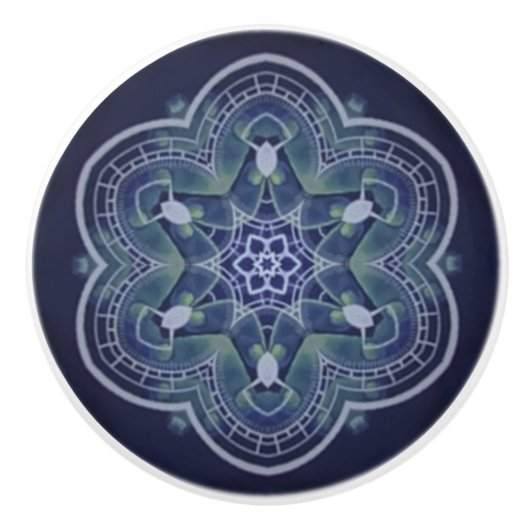 Kitchen Cabinet Knob ~ Kal Toskana Knob Blue 01 ~ Keramikknauf (Vorderseite)